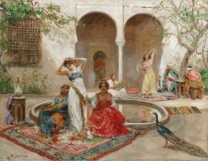 Fabio Fabbi ca 1920 Dancing in the harem courtyard