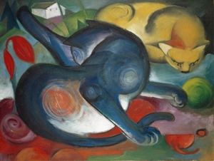 Franz Marc 1880 1916 Two Cats Blue and Yellow 1912