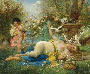 Hans Zatzka 1859 1945 Venus And Cupid