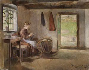 Harriet Backer  - Farm Interior Skotta in Barum