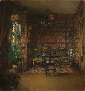 Harriet Backer -  The Library of Thorvald Boeck