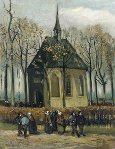  Van Gogh 1853 1890 Congregation Leaving the Reformed Church in Nuenen  1884 