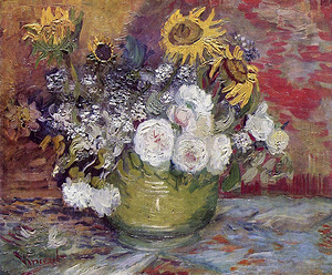 Van Gogh 1853 1890  Bowl With Sunflowers Roses A