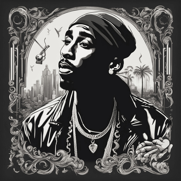AI art 2PAC Tupac Shakur remembered 2 by TOPARTGALLERY