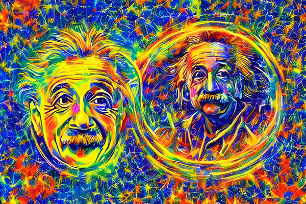AI art albert einstein inspired relativity 1 by TOPARTGALLERY