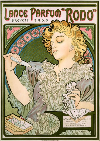 Alphonse Mucha lance parfum rodo 1896 by TOPARTGALLERY