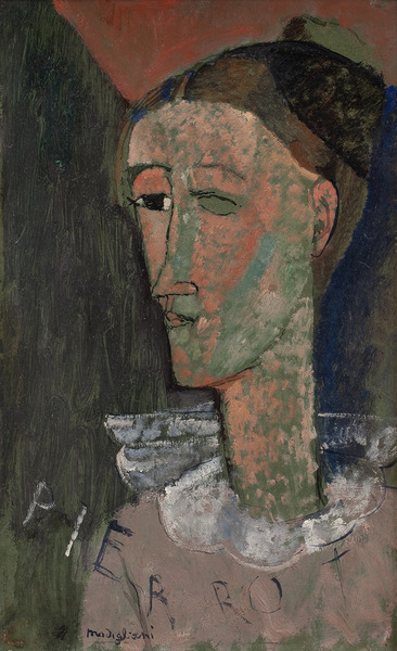 Amadeo Modigliani 1884  1920 Selvportrait som Pierrot 1915 by TOPARTGALLERY