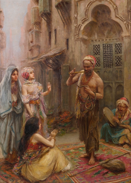 Fabio Fabbi ca 1920 The snake charmer by TOPARTGALLERY