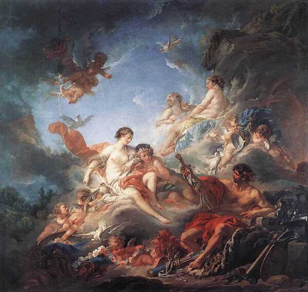Francois Boucher 1703 1770 Vulcan Presenting Venus with Arms for Aeneas Print