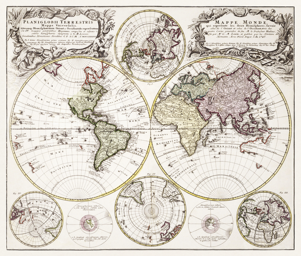 Vintage Maps  43 by TOPARTGALLERY