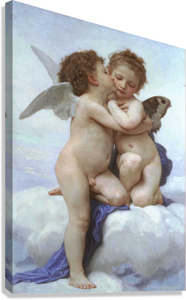 William  Adolphe  Bouguereau 1825 1905  L Amour  et  Psyche  enfants Canvas Print