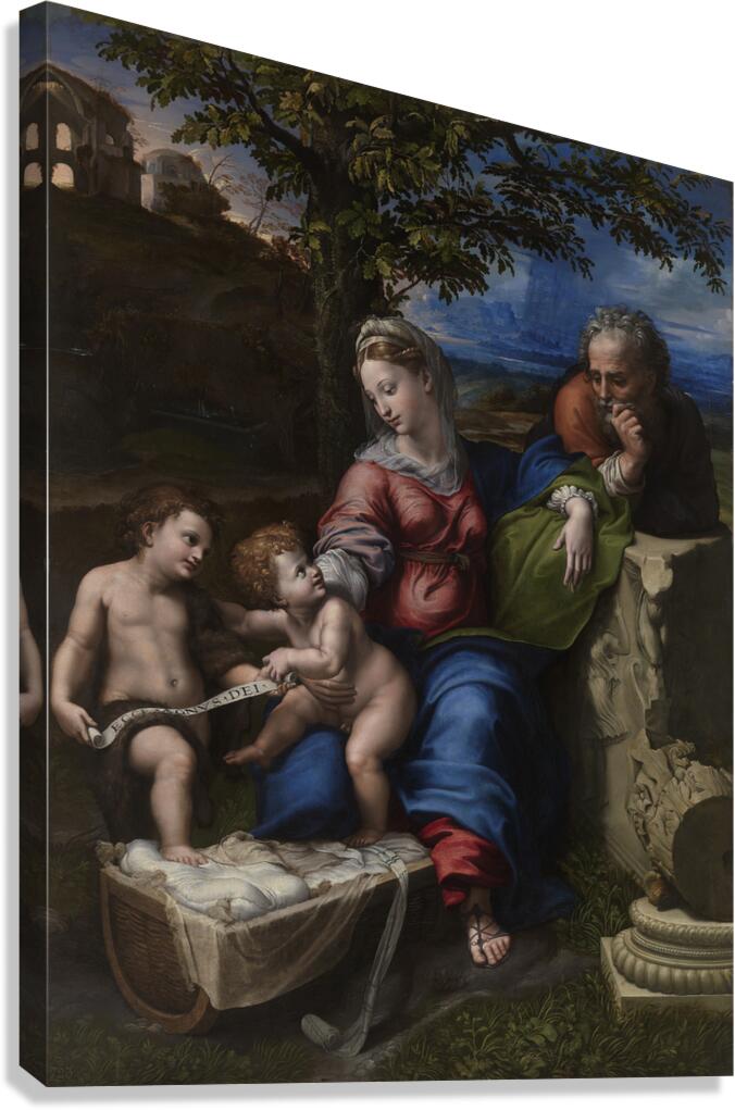 Raphael 1483 1520 Holy Family below the Oak Canvas Print