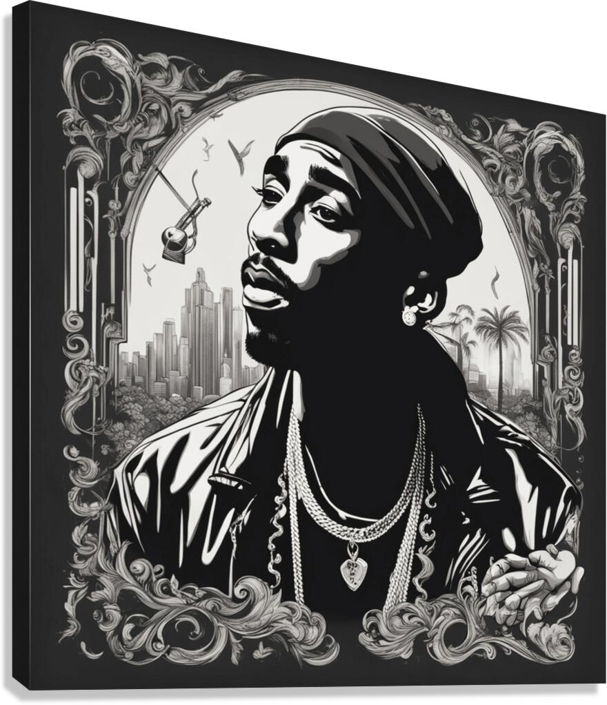 AI art 2PAC Tupac Shakur remembered 2 by TOPARTGALLERY Wall Art