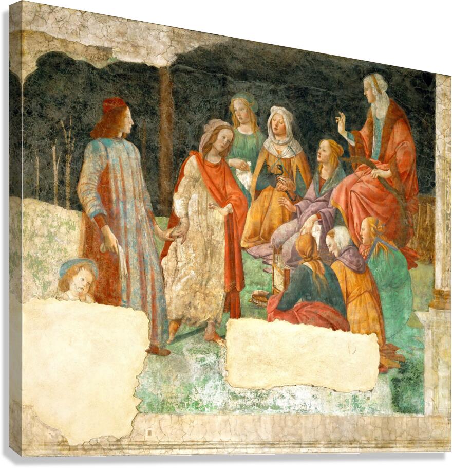 Sandro Botticelli 1445 1510  Young man before the Seven liberal arts 1484 Canvas Print