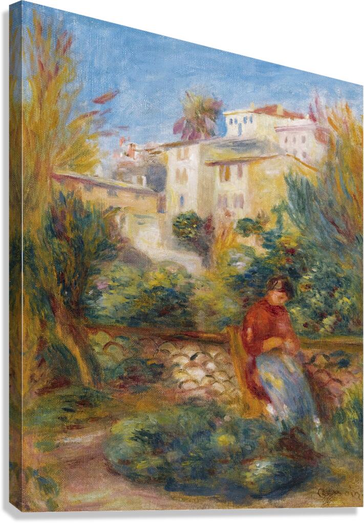 Reproduction Toile Encadrée "La Maison De La Poste à Cagnes" De Renoir - Prête à Accrocher, Plusieurs Tailles
