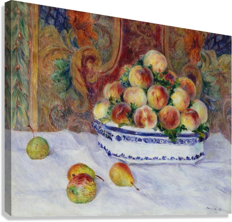 Pierre Auguste Renoir 1841 1919 Still Life with Peaches 1881 Canvas Print