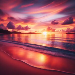 Golden Sunset on Tranquil Beach