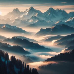 Mountain Peaks at Dawn