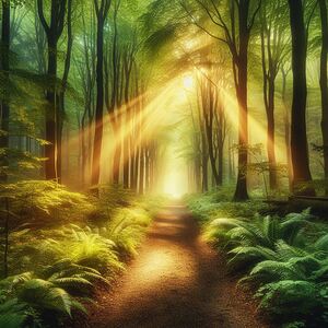 Sunlit Forest Pathway