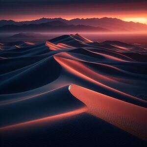 Twilight Over Desert Dunes