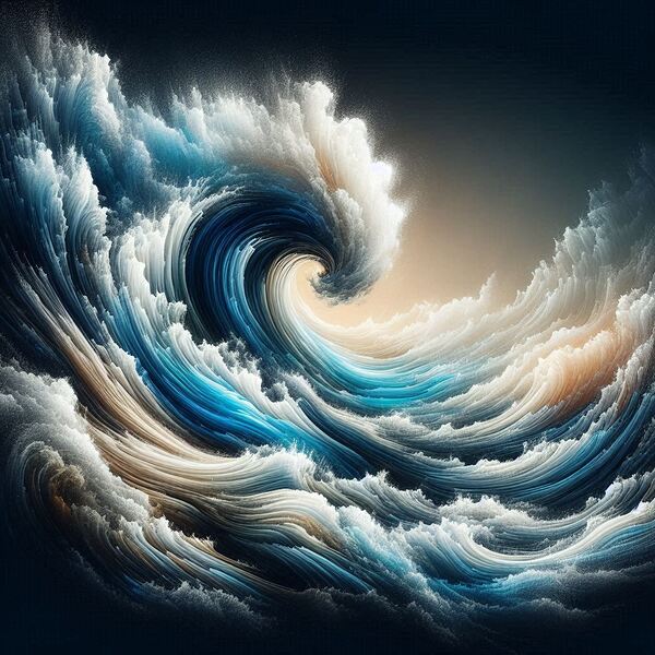 Abstract Ocean Waves Print