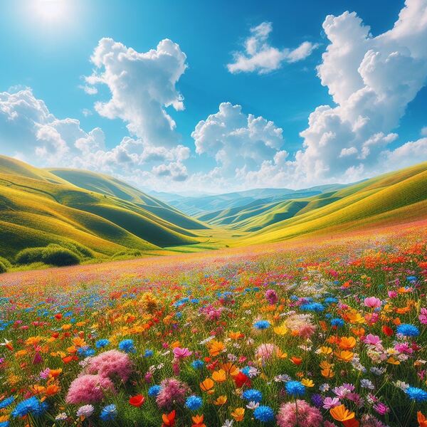 Blooming Wildflower Field Print
