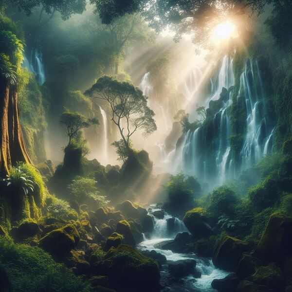 Enchanted Waterfall Oasis Print