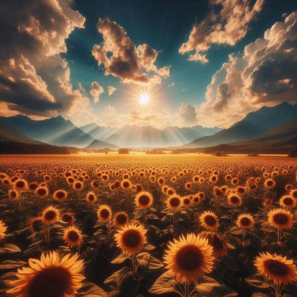Field of Sunflowers by dratef