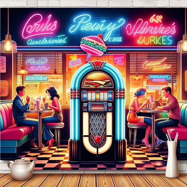 Retro Cafe Print