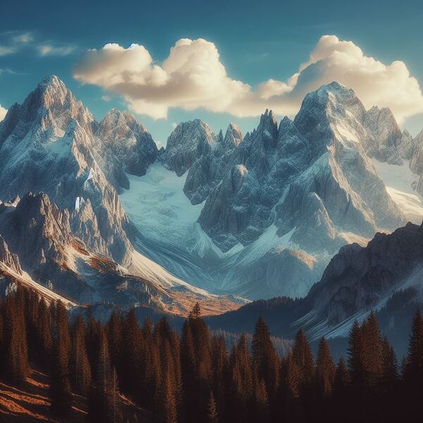 Snow Capped Mountain Majesty Print