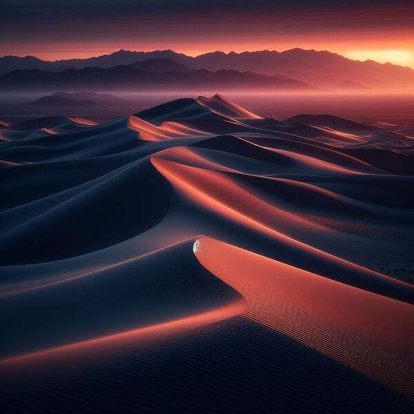 Twilight Over Desert Dunes by dratef