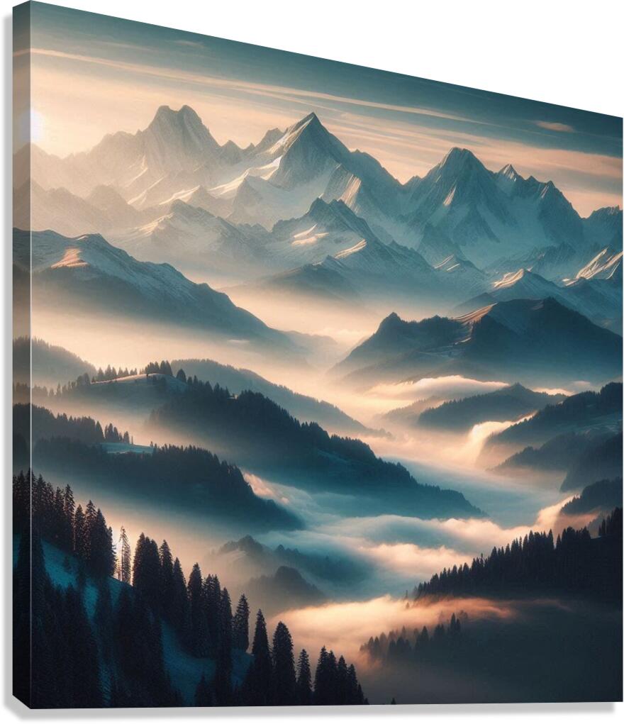 Mountain Peaks at Dawn Canvas Print