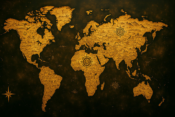 World map in a digital artwork with higher quality   by Digital Treasure