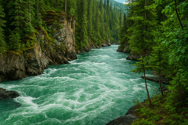 Flowing River Valley Print