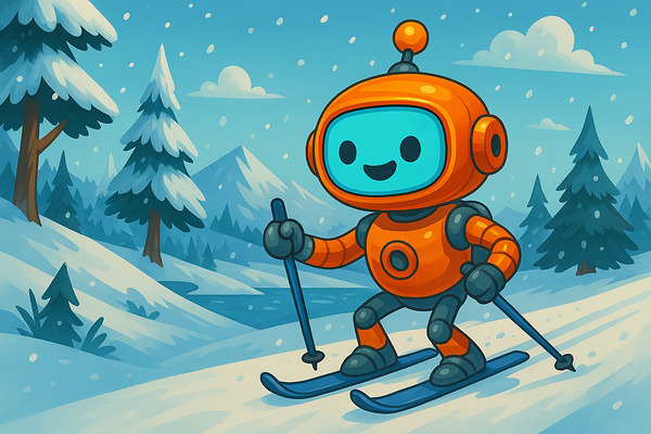 Robot Skiing in a Magical Winter Wonderland by Digital Treasure