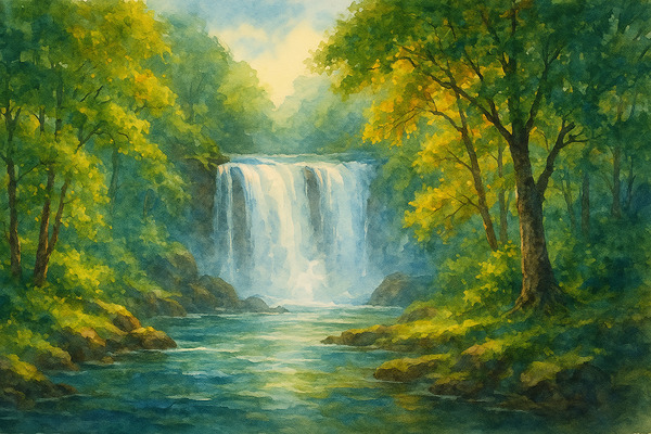  Waterfall Embrace  Print