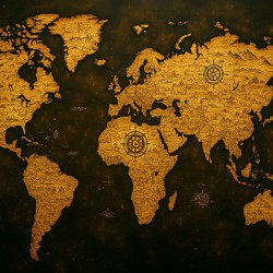 World map in a digital artwork with higher quality  