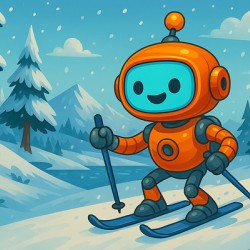 Robot Skiing in a Magical Winter Wonderland