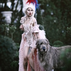 Girl with Irish Wolfhound 