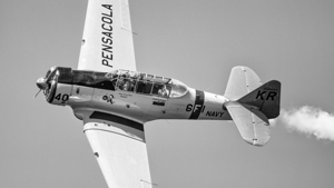Navy Aircraft in Mid-Flight B W