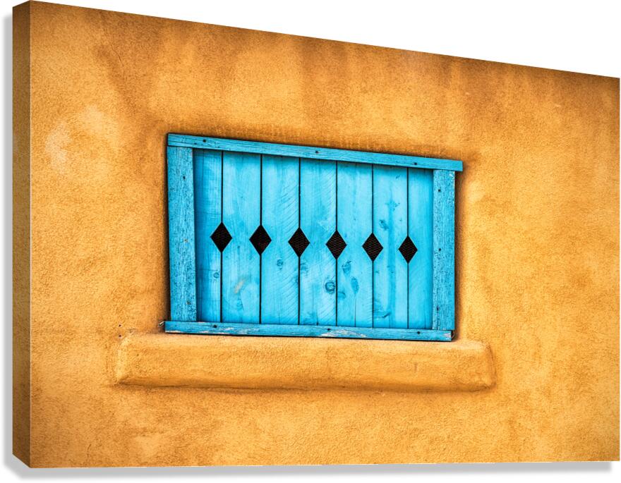 Turquoise Window Shutter Canvas Print