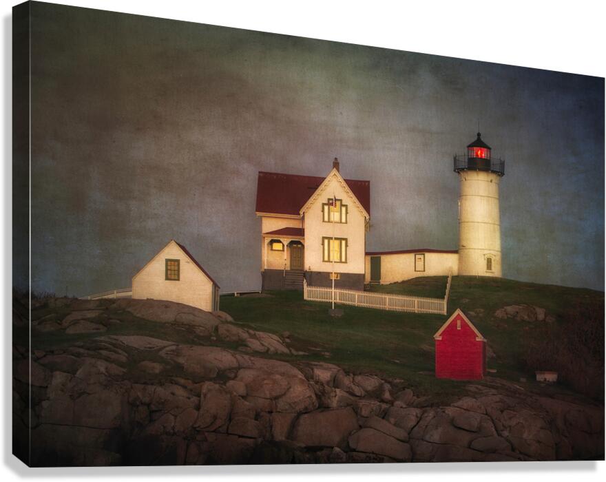Nubble Lighthouse Texture Canvas Print