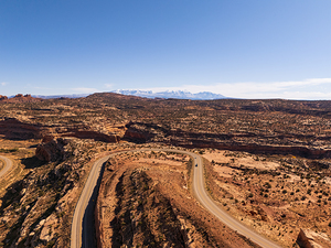 Hairpin curve road in Utah near Canyonlands national park.