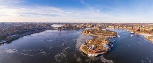 Panoramic view of Stockholm Sweden skeppsholmen kastellet and the old town