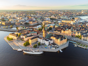 Stockholm Skyline in summer Old town and the northern areas