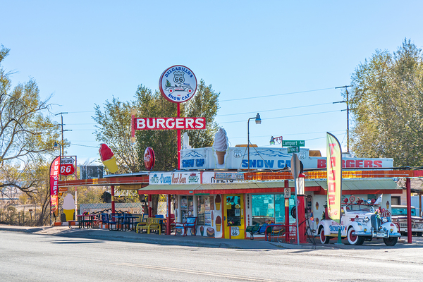 Vintage Diner and drive-in along the route 66 by John Nilsson
