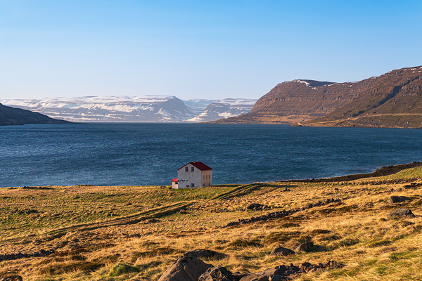 Lonely house in northern Iceland with wild nature Print