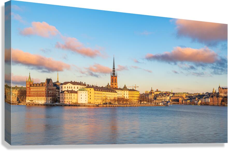 Stockholm Sweden panorama of the old city and of the island of Riddarholmen Canvas Print