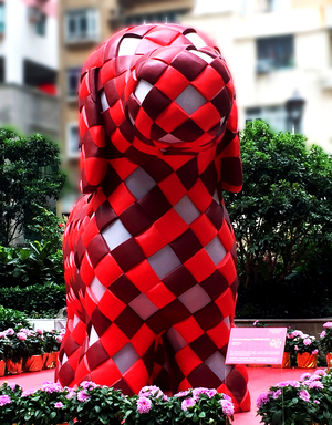 HK-AW-Red Paper Dog for display in Hong Kong