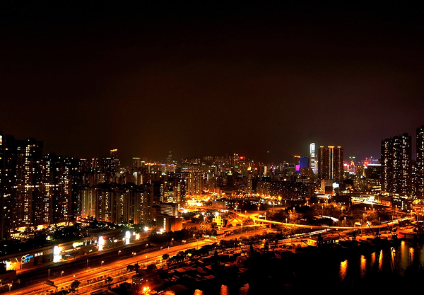 Hong Kong - City at Night 01 Print